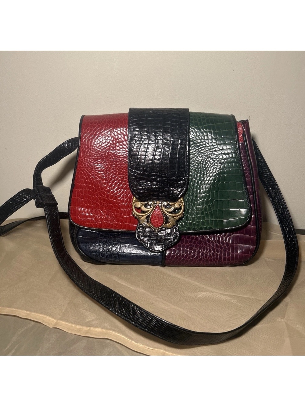 Vintage Sharif Colorful Patchwork Purse